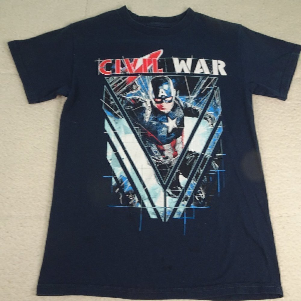 Marvel Captain America Civil War Black T-Shirt Sm